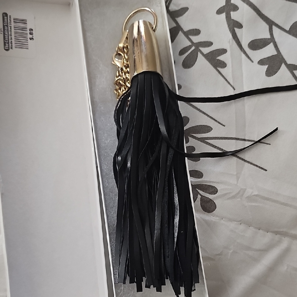 Gold and Black Tassel Keychain
